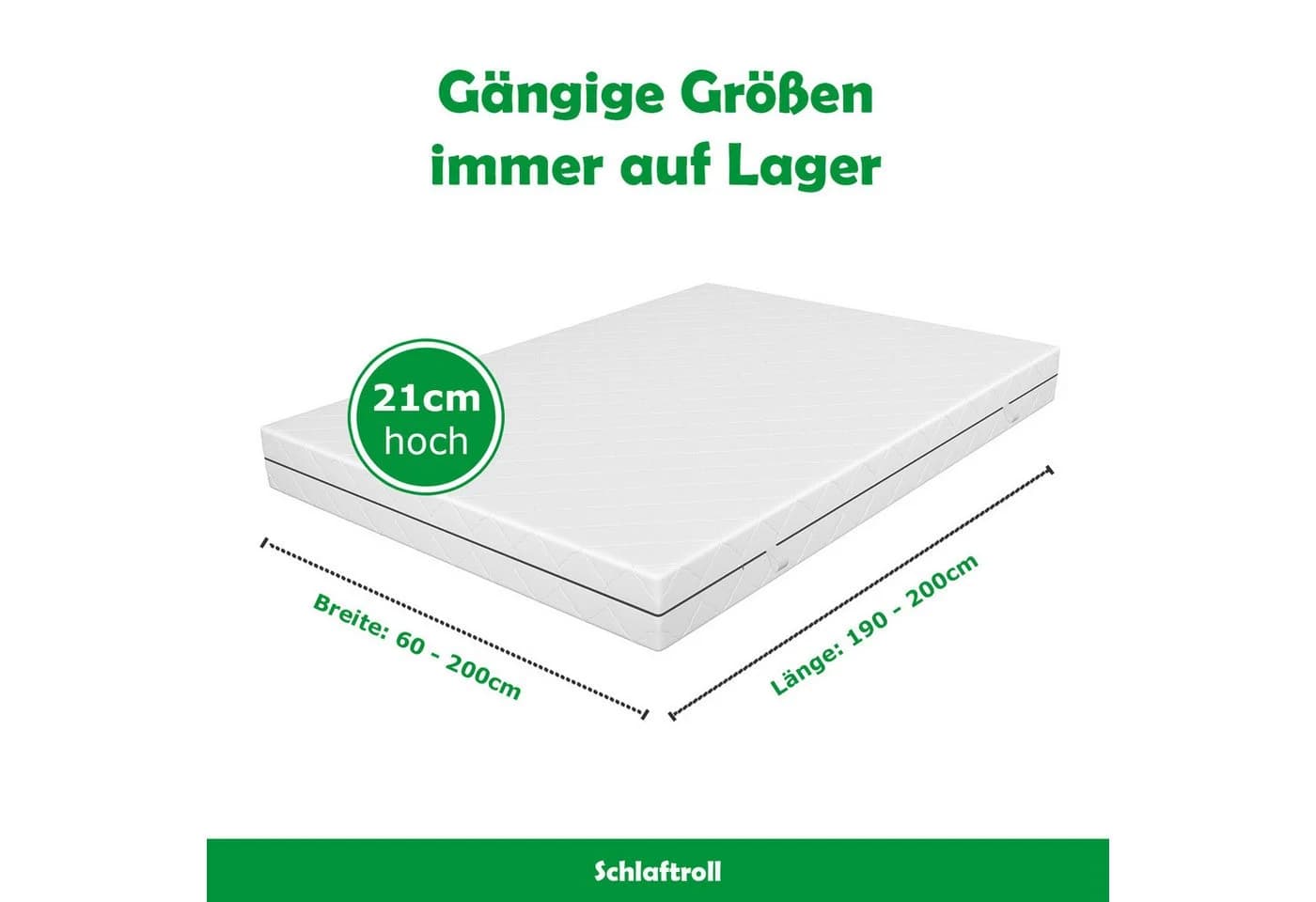Schlaftroll Federkernmatratze 21 cm mit 7 Zonen und Kaltschaumtopper - Bild 3