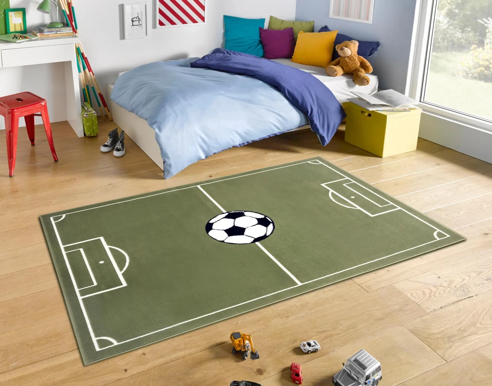 HANSE HOME Teppich Estadio Grün Kurzflor Kinderzimmer