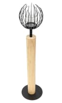 Dekoleidenschaft Windlichtsäule Kugel Holz Metall Schwarz 85 cm Bild 2
