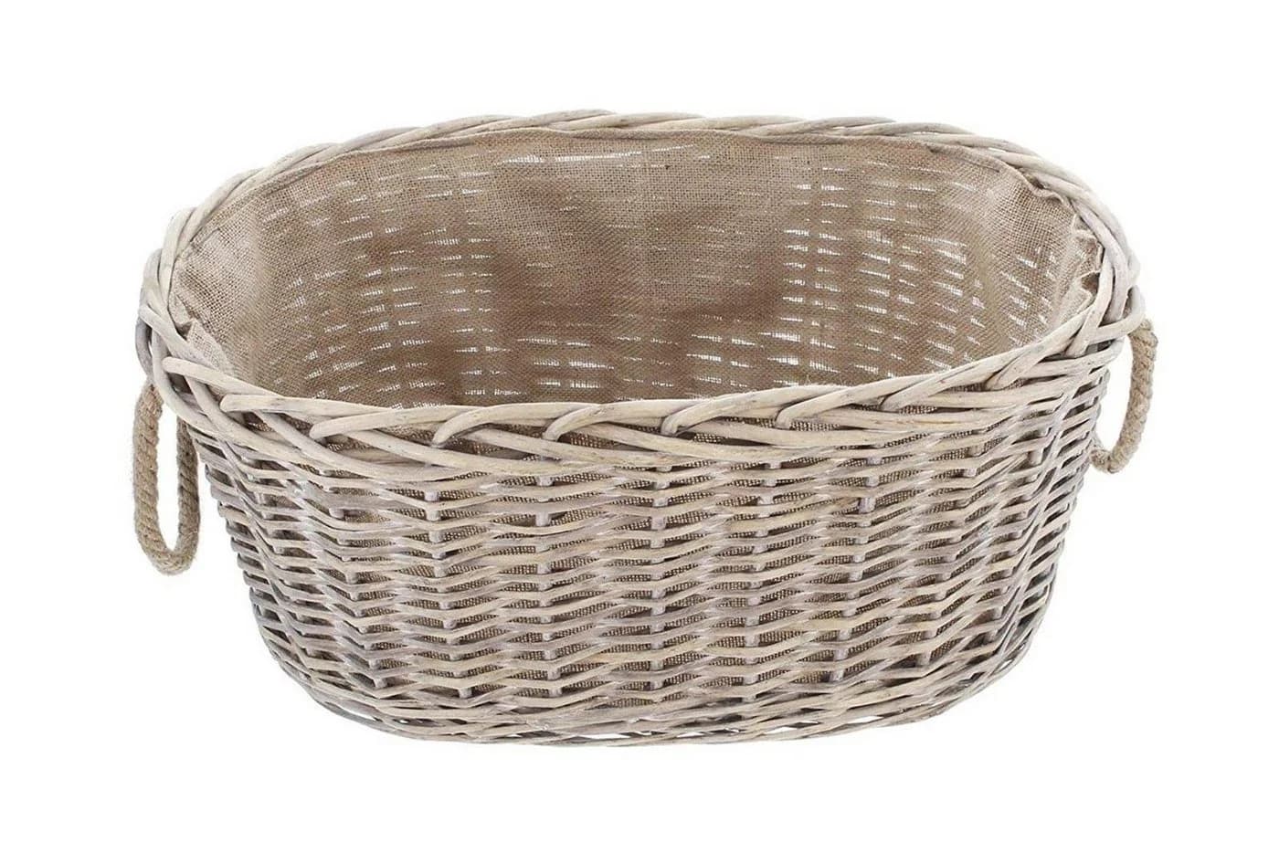 Dekoleidenschaft Kaminholzkorb Weide Grau Shabby Look - Bild 5