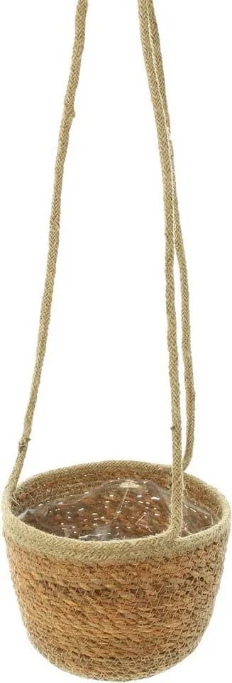 Dekoleidenschaft Blumenampel Terra 3er Set Seegras Hängeampel Beige - Bild 4