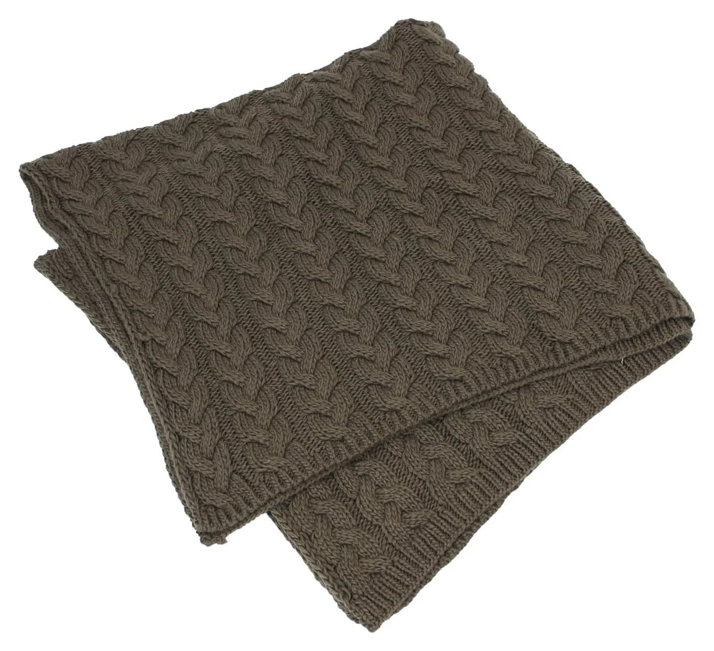 Dekoleidenschaft Kuscheldecke Mocca Braun Stickmuster 127x152 cm Sofadecke - Bild 3