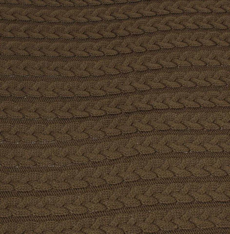 Dekoleidenschaft Kuscheldecke Mocca Braun Stickmuster 127x152 cm Sofadecke - Bild 4