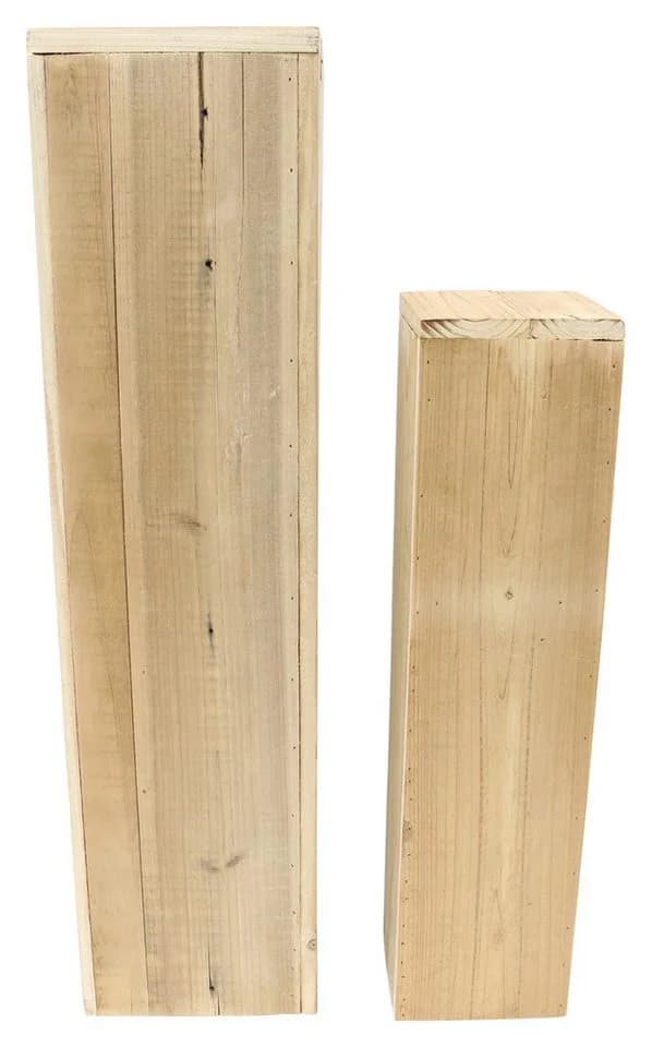 Dekoleidenschaft Dekosäule Rustikal Set 2 St. aus recyceltem Holz