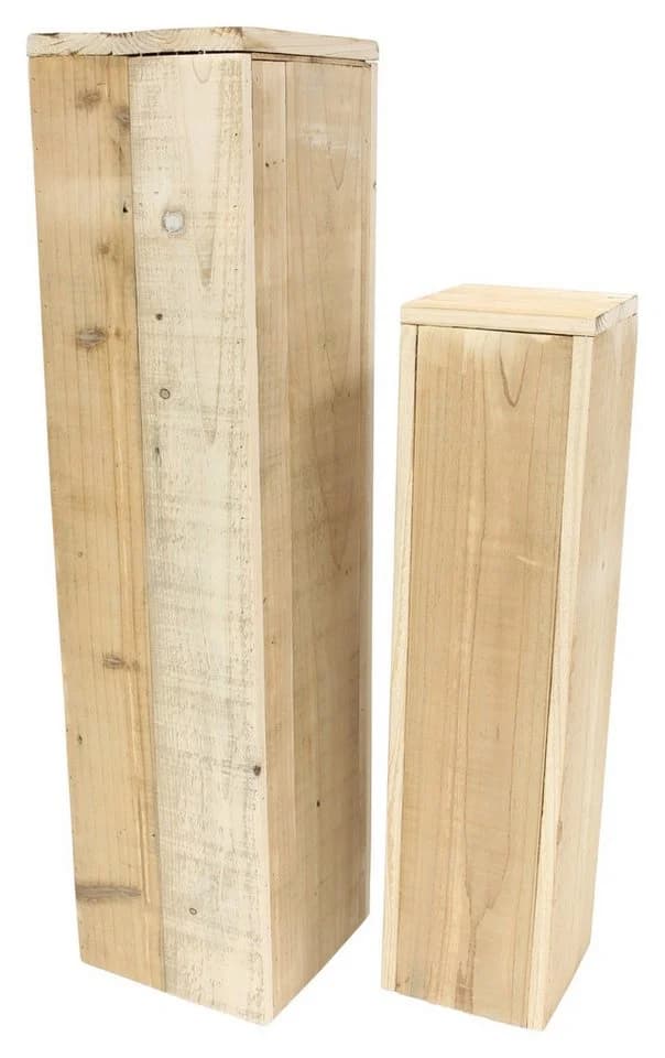 Dekoleidenschaft Dekosäule Rustikal Set 2 St. aus recyceltem Holz - Bild 3