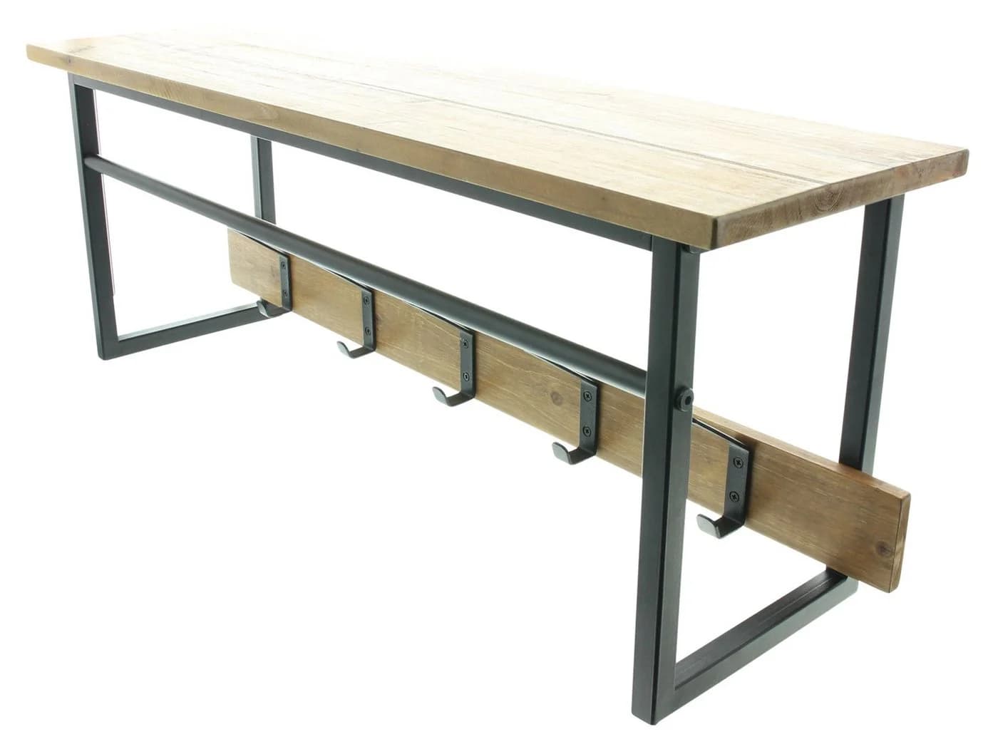 Dekoleidenschaft Wandgarderobe Industrial Schwarz Metall Holz - Bild 3