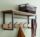 Dekoleidenschaft Wandgarderobe Industrial Schwarz Metall Holz Bild 5