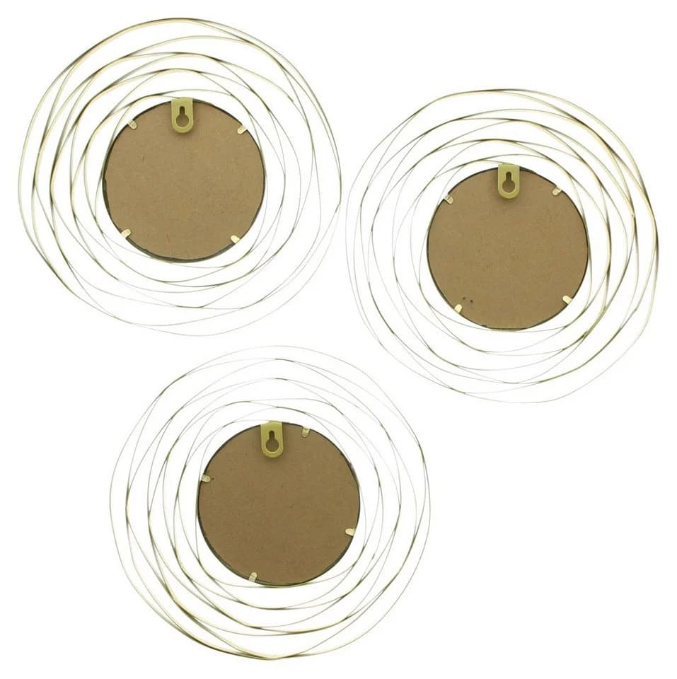 Dekoleidenschaft Dekospiegel-Set 3-teilig Gold Metallrahmen - Bild 3