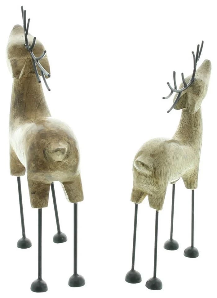 Dekoleidenschaft Rentier Dekofigur Mangoholz Metall 2er Set - Bild 3