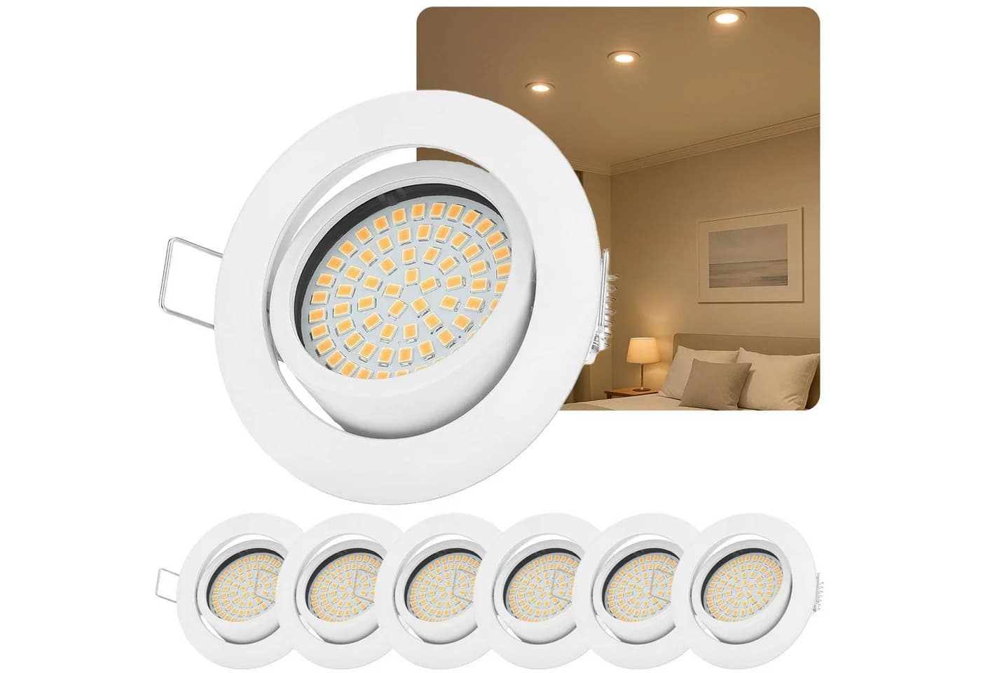 Sweet LED Einbaustrahler 6er Set weiß dimmbar 5W warmweiß - Bild 2