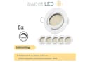 Sweet LED Einbaustrahler 6er Set weiß dimmbar 5W warmweiß Bild 4