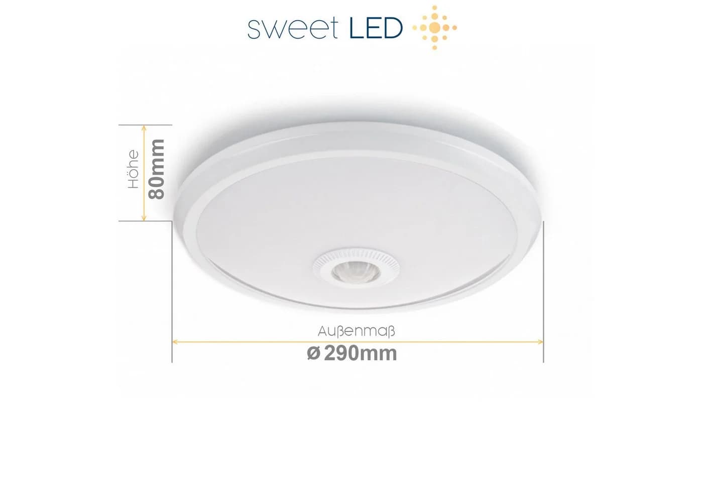 Sweet LED Deckenleuchte Bewegungsmelder Weiß LED fest integriert 12W 850lm 4000K - Bild 3