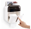 Creliv Toilettenpapierhalter 3-in-1 Weiß Transparent mit Ablage Bild 2
