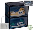 Creliv Schuhbox mit Magnettür Stapelbar Transparent Schwarz Bild 1