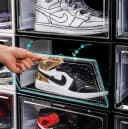 Creliv Schuhbox mit Magnettür Stapelbar Transparent Schwarz Bild 4