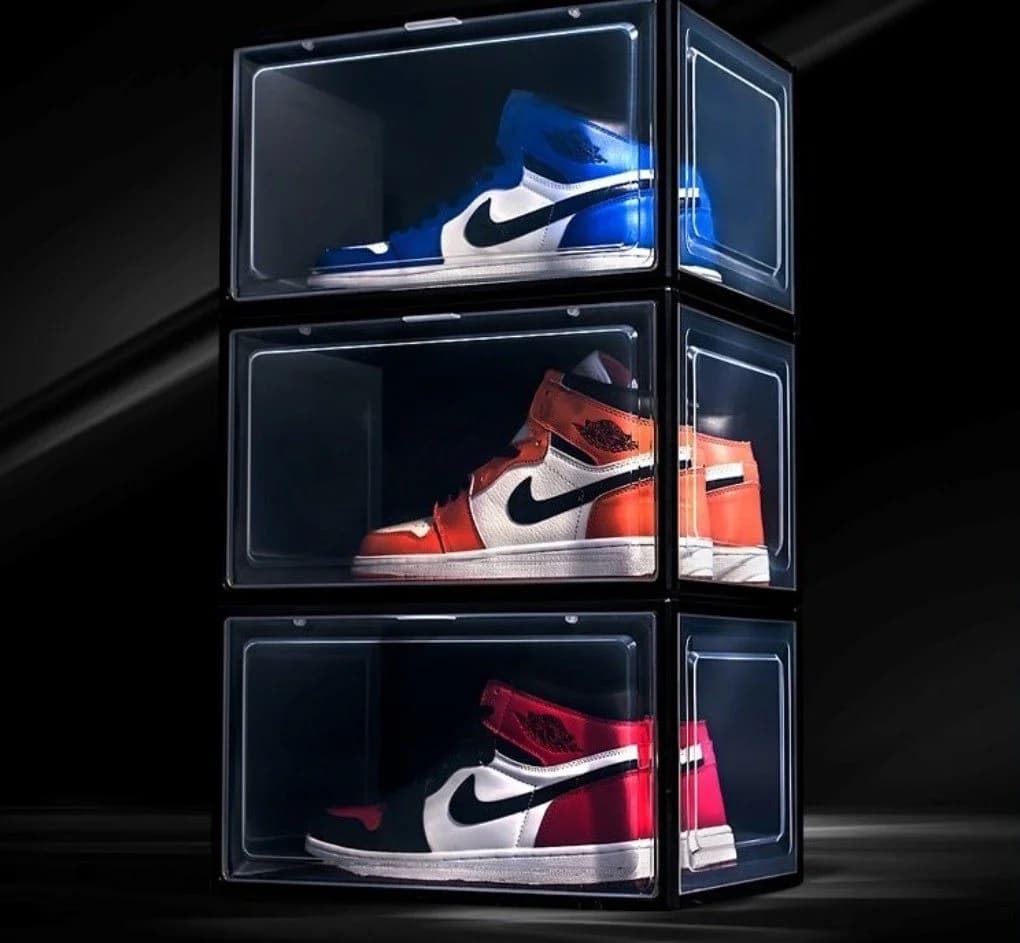 Creliv Schuhbox mit Magnettür Stapelbar Transparent Schwarz - Bild 5