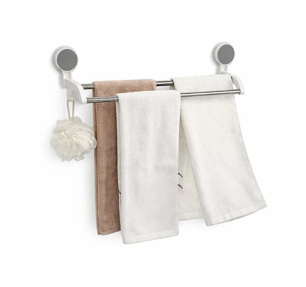 Creliv Handtuchhalter mit 2 Haken, Selbstklebend, WC-Deckelheber als GRATIS - Bild 2