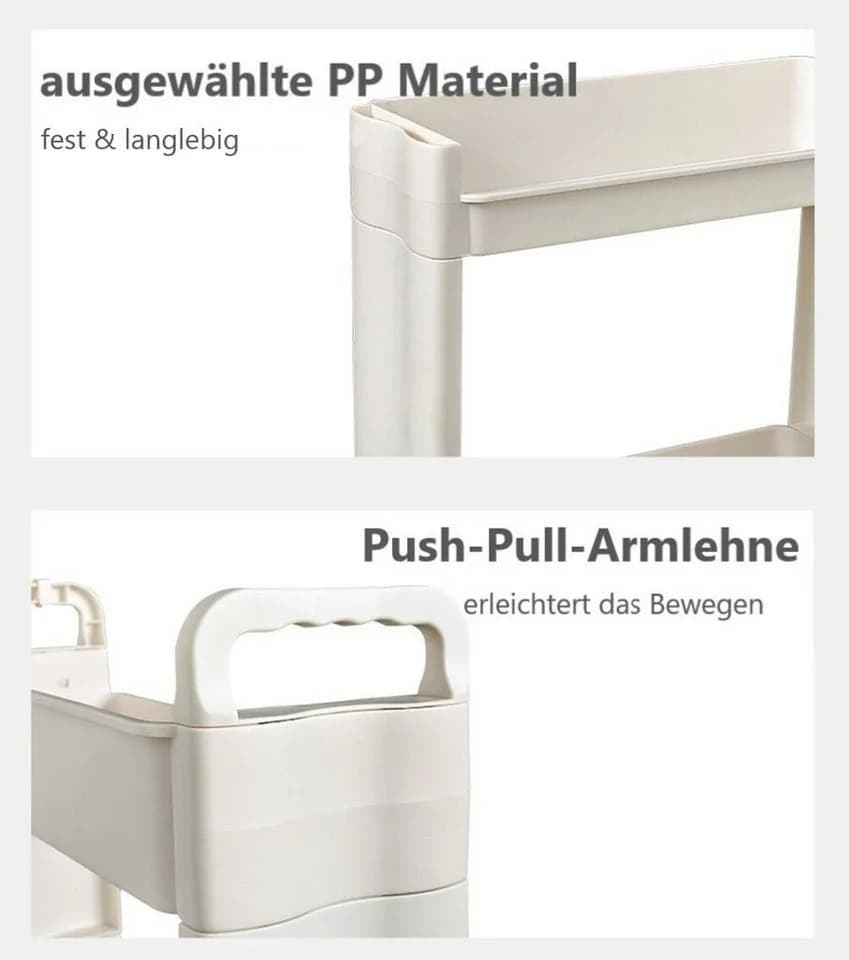 Creliv Nischenregal auf Rollen 3-tlg. Robust & Mobil - Bild 5