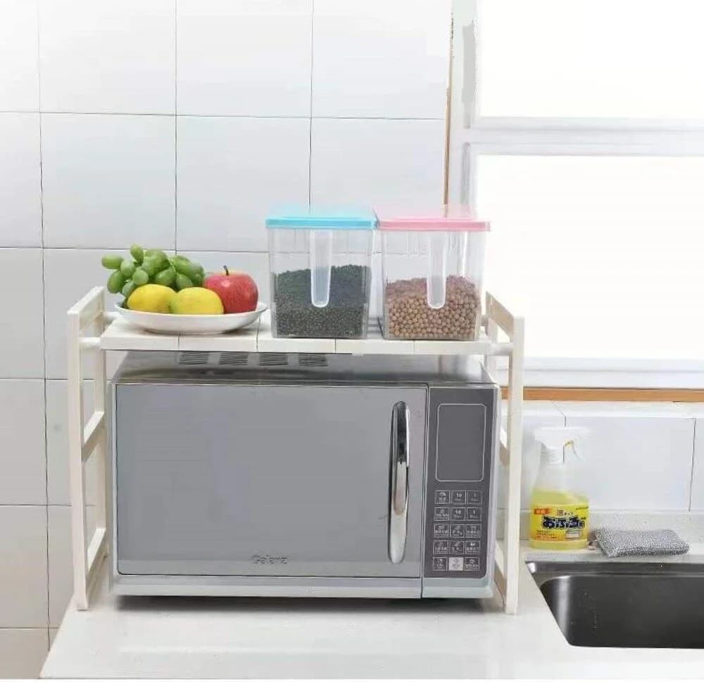 CRELIV Küchenregal Ausziehbar Höhenverstellbar Weiß 2 Ebenen - Bild 5