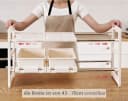 Creliv Küchenregal Ausziehbar Höhenverstellbar Weiß Organizer mit 2 Körben Bild 4