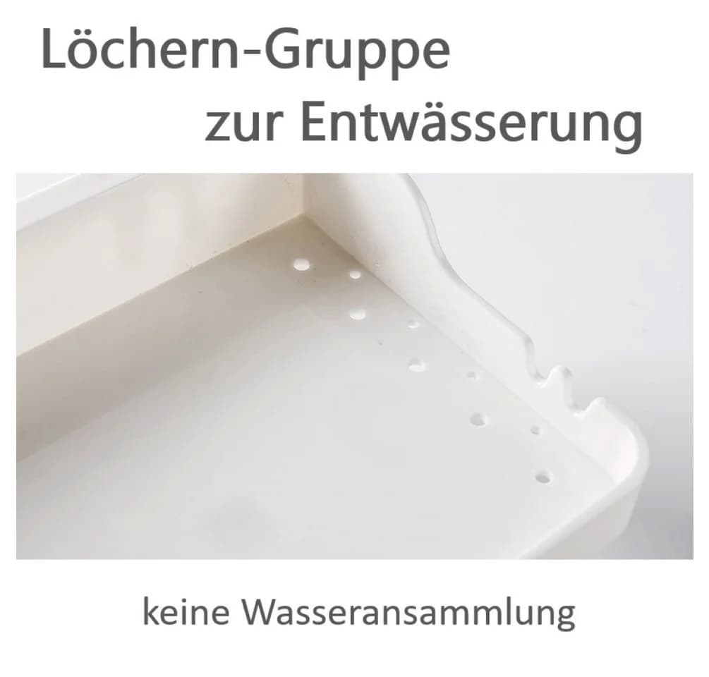 Creliv Duschablage Halterung mit 4 Haken, Selbstklebend, WC-Deckelheber als GRATIS - Bild 5