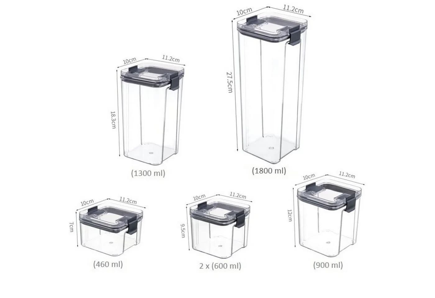 Creliv Vorratsdosen 6er-Set Luftdicht Stapelbar BPA-frei Transparent - Bild 3