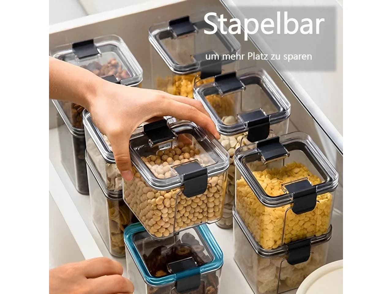 Creliv Vorratsdosen 6er-Set Luftdicht Stapelbar BPA-frei Transparent - Bild 5