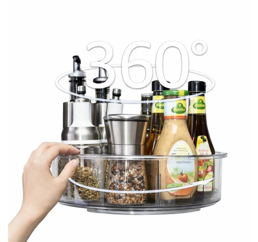 Creliv Gewürzregal Drehteller 30 cm Transparent 360° Drehbar - Bild 2