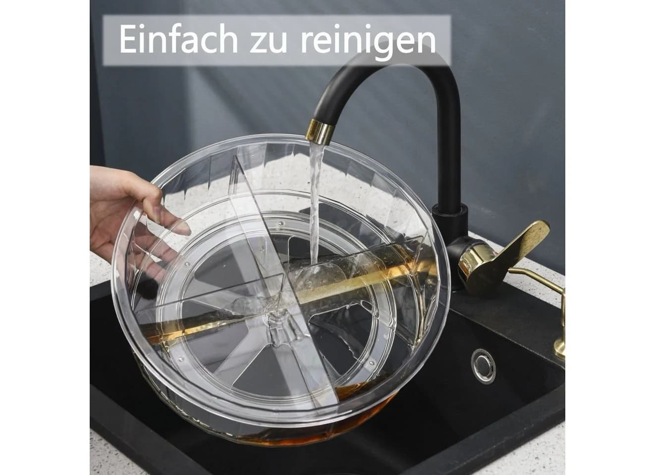 Creliv Gewürzregal Drehteller 30 cm Transparent 360° Drehbar - Bild 5
