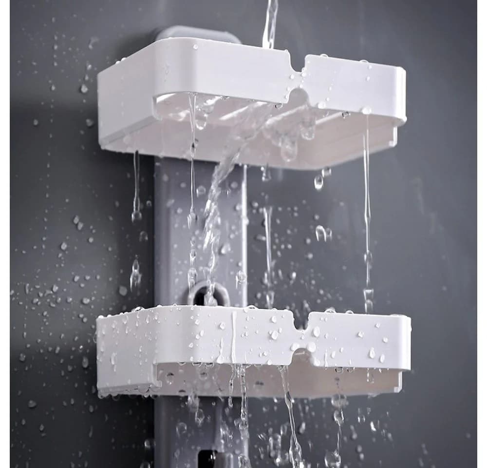 Creliv Seifenablage Doppelschicht Seifenschale, ohne Bohren, WC-Deckelheber als GRATIS, 1-St., mit Wassertropfhalter - Bild 3
