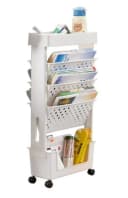 Creliv Bücherregal Rollregal, Schulanfang, Lernpartner für Arbeitszimmer, Leichtes Bewegen, Flexible Anordnung Bild 2