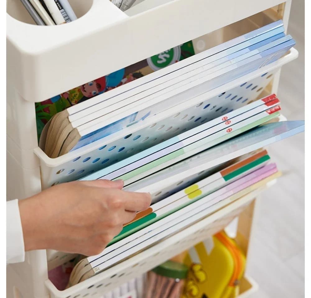 Creliv Bücherregal Rollregal, Schulanfang, Lernpartner für Arbeitszimmer, Leichtes Bewegen, Flexible Anordnung - Bild 5