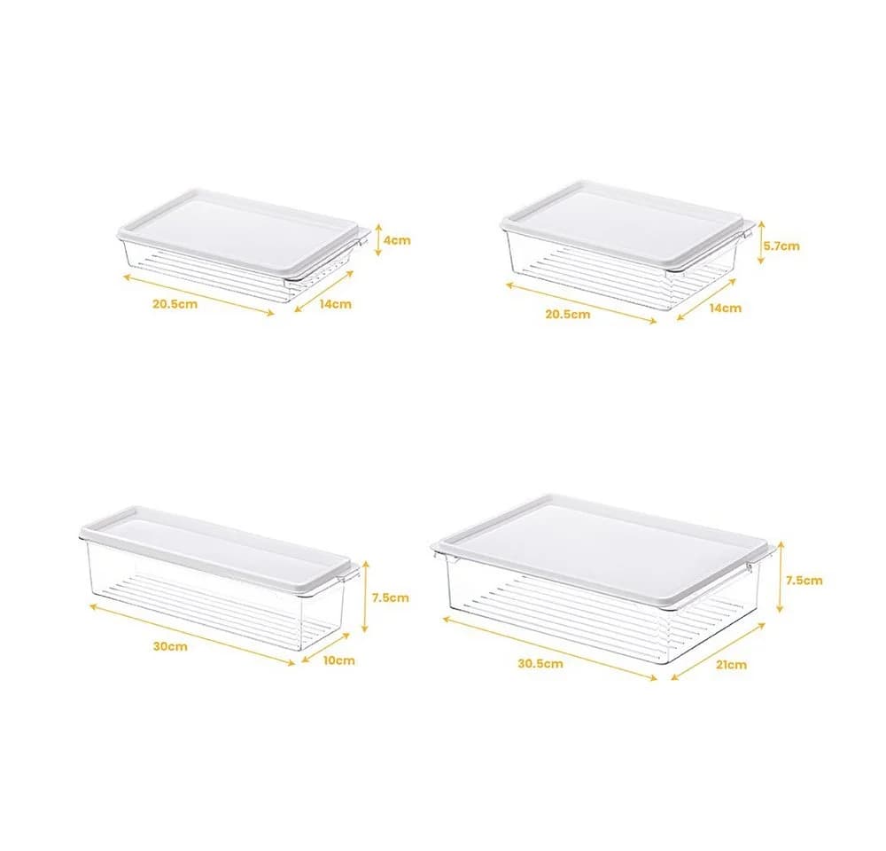 Creliv Frischhaltedose 4er Set Transparent Weiß Stapelbar BPA-Frei