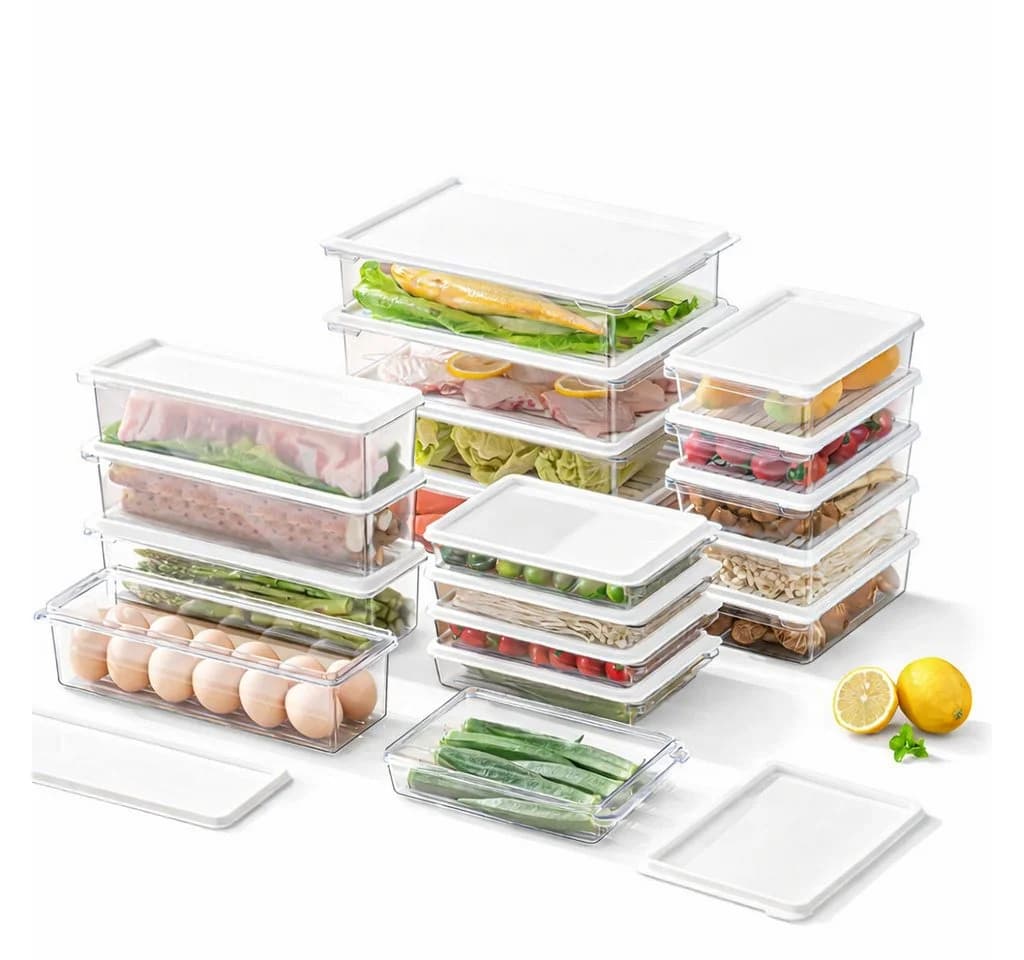 Creliv Frischhaltedose 4er Set Transparent Weiß Stapelbar BPA-Frei - Bild 2