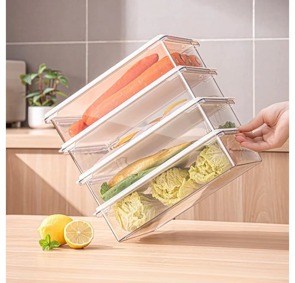 Creliv Frischhaltedose 4er Set Transparent Weiß Stapelbar BPA-Frei - Bild 5