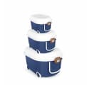 Creliv Spielzeugtruhe 3er Set Blau/Rosa Stapelbar mit Rollen Bild 2