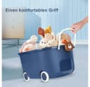 Creliv Spielzeugtruhe 3er Set Blau/Rosa Stapelbar mit Rollen Bild 4