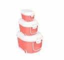Creliv Spielzeugtruhe 3er Set Stapelbare Kisten mit Deckel Blau/Rosa Bild 2