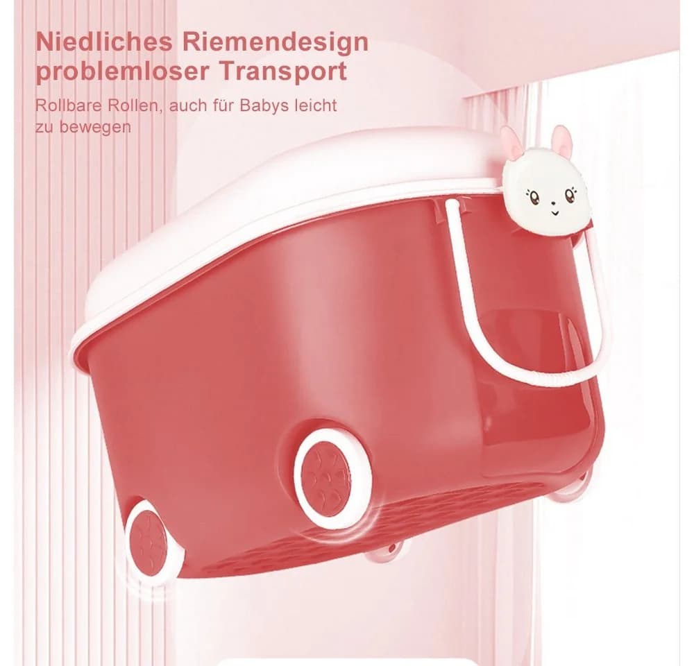 Creliv Spielzeugtruhe 3er Set Stapelbare Kisten mit Deckel Blau/Rosa - Bild 3