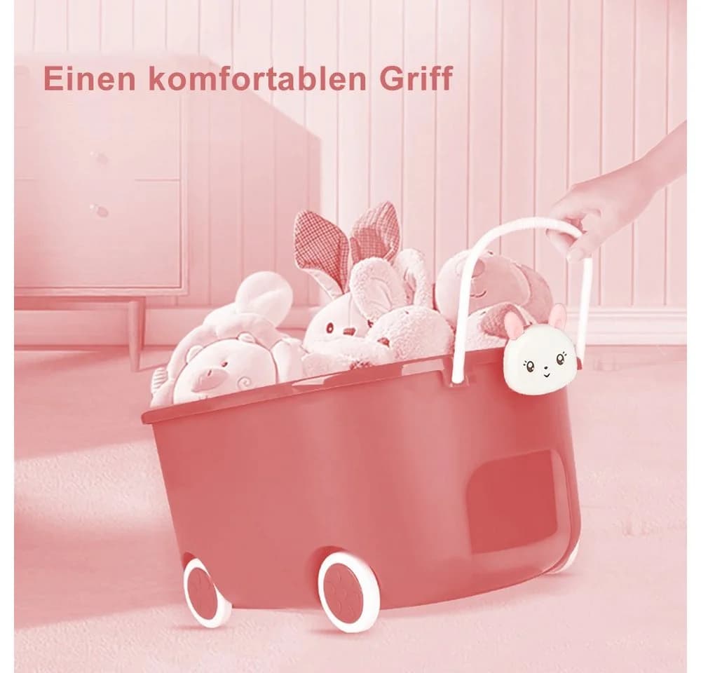 Creliv Spielzeugtruhe 3er Set Stapelbare Kisten mit Deckel Blau/Rosa - Bild 4