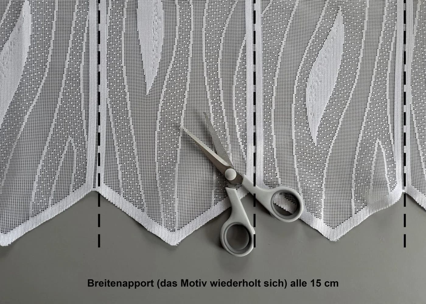 dekondo Scheibengardine Swing mit Blattmuster Weiss Kurzstore - Bild 3