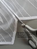dekondo Scheibengardine Swing mit Blattmuster Weiss Kurzstore Bild 4