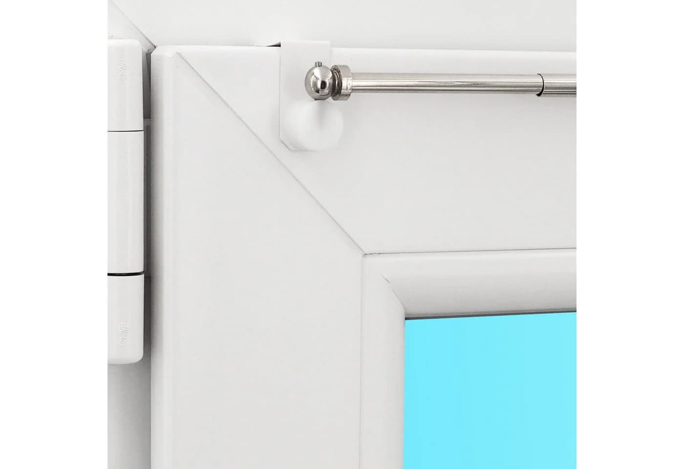 dekondo Gardinenstange Eleganz, ausziehbar, nickel glänzend, inkl. Fensterhaken