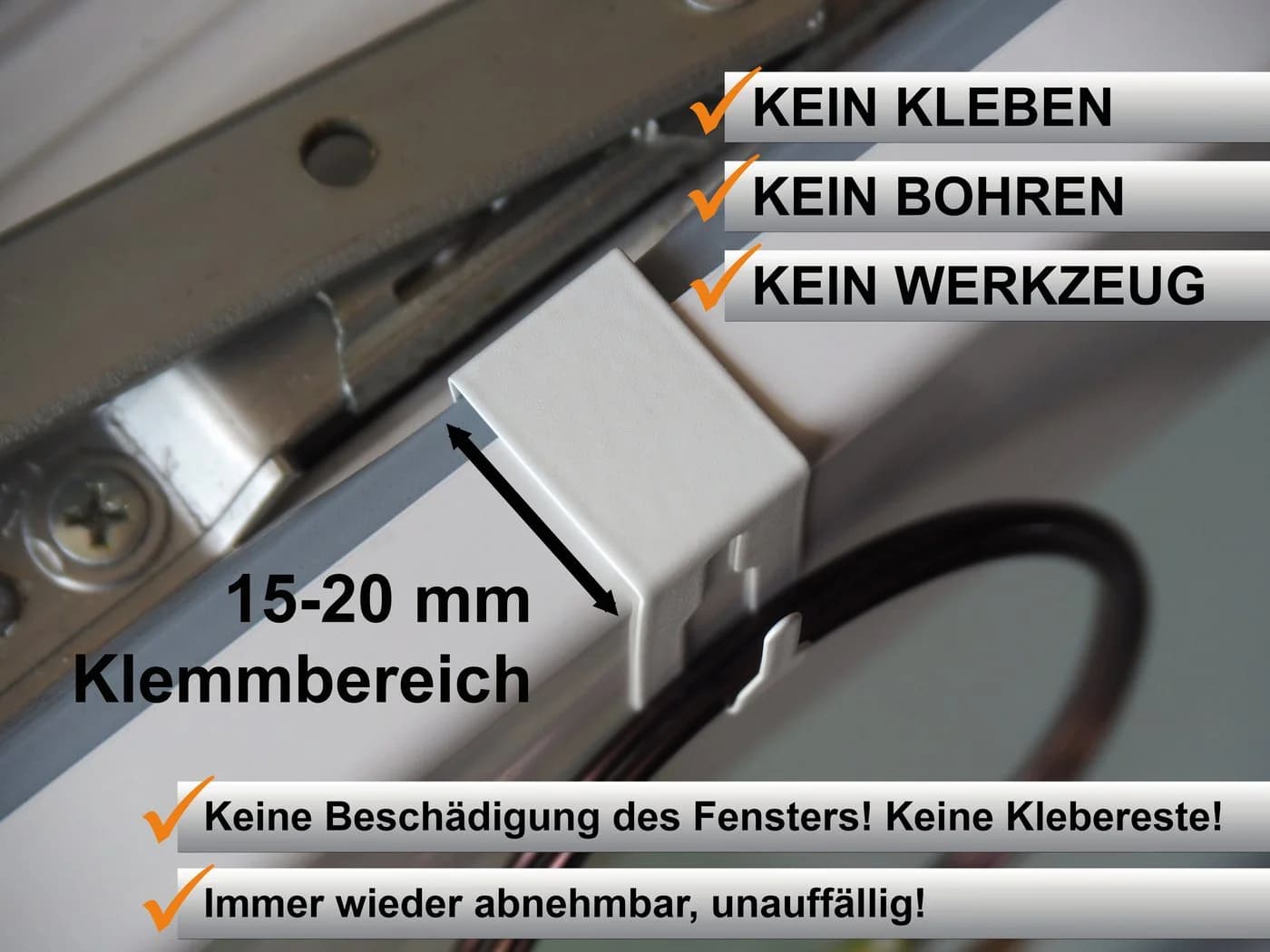 dekondo Fensterhaken Metall 10er Set Weiß Klemmfix - Bild 3