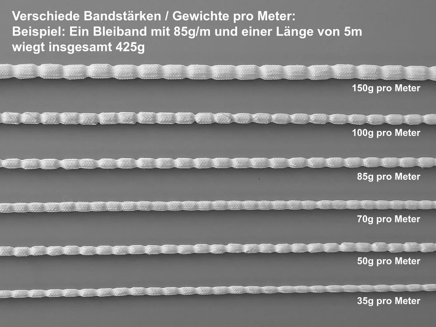 dekondo Bleiband Beschwerungsband für Gardinen und Stoffe - Bild 3
