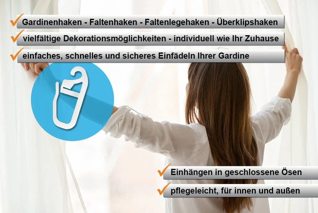 dekondo Gardinenhaken Faltenhaken, Überklipshaken, 100-Stück - Bild 3