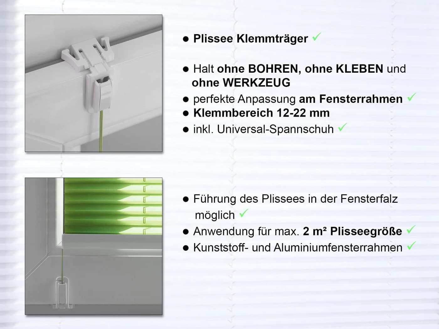 dekohaken24.de Klemmträger Fensterhaken für Plissees inkl. Spannschuh - Bild 3