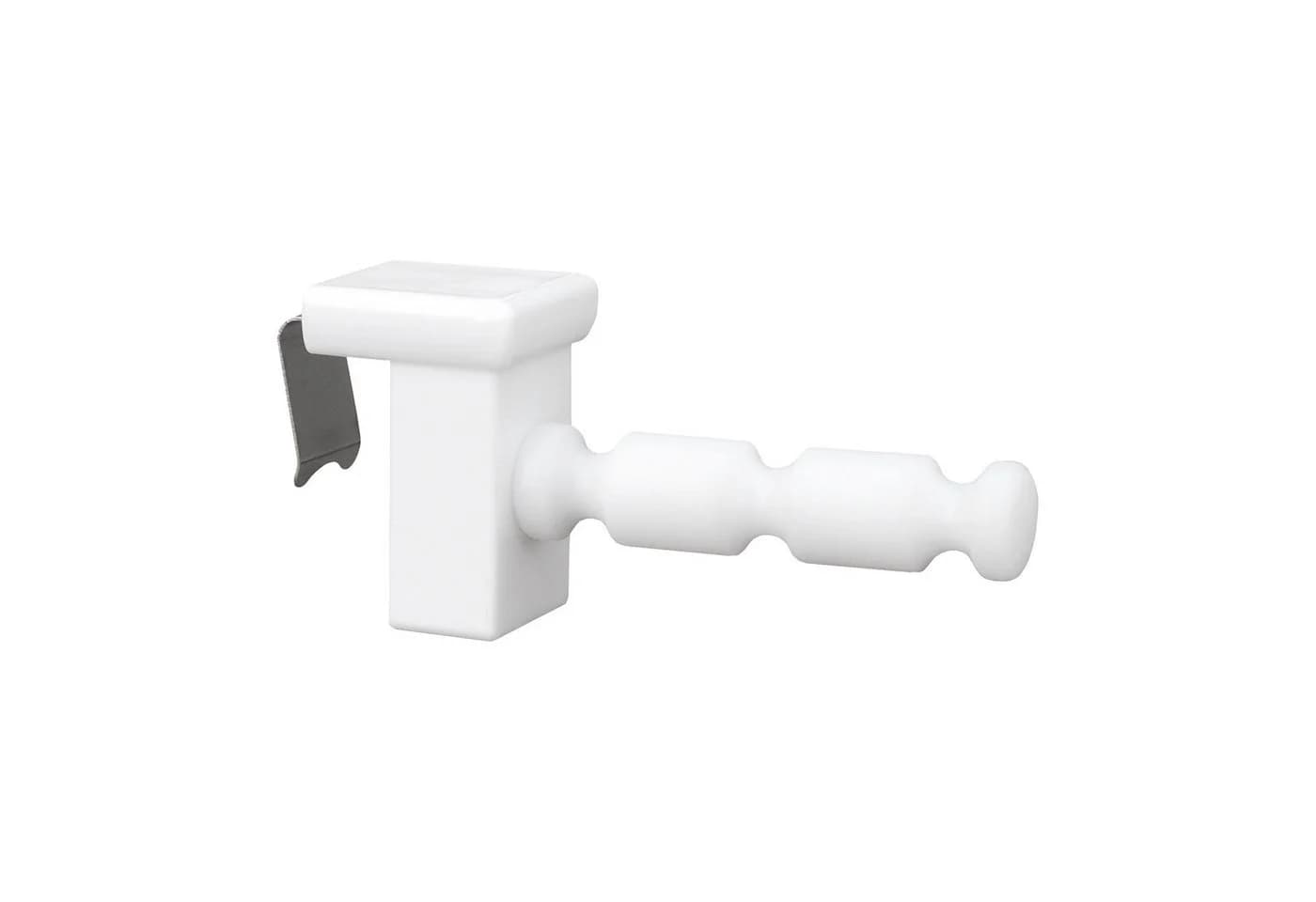 dekohaken24.de Fensterhaken Weiß mit Distanzhalter & Batteriehalter
