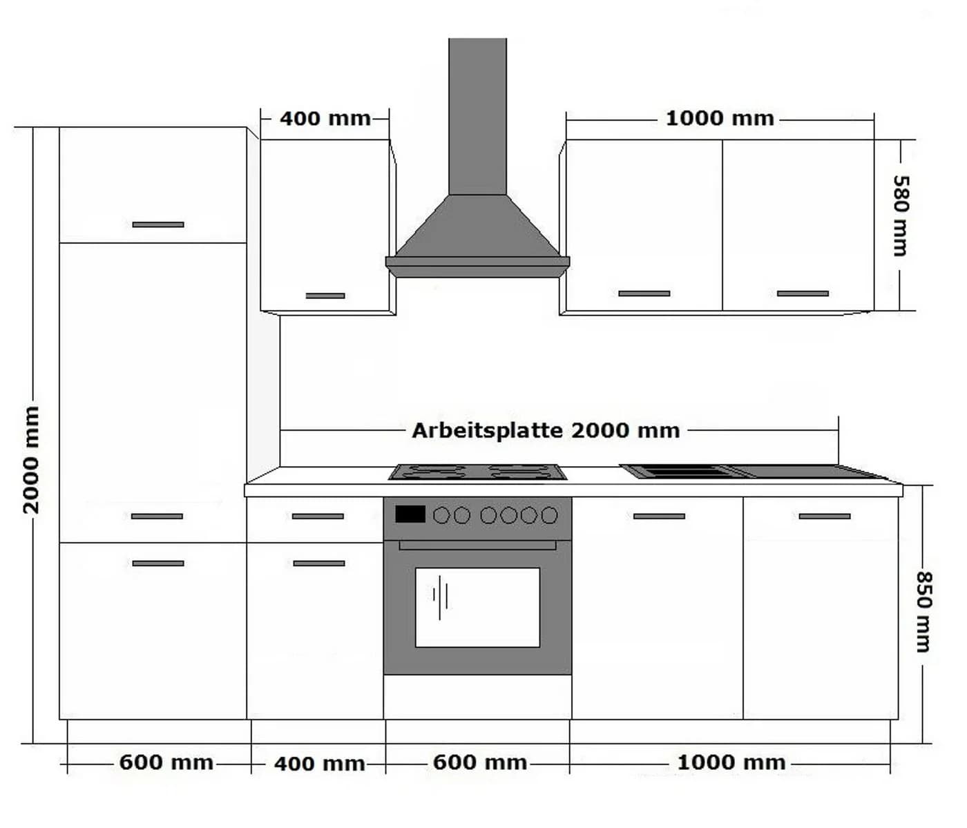Küchen-Preisbombe Küchenzeile Toni 260 cm Weiss Grün - Bild 4