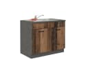 Spülenschrank Mario 100 cm mit Arbeitsplatte Old Wood Optik Bild 2